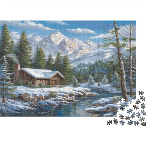 Berghütte Puzzle 1000 Teile Erwachsene, Puzzlespiel Jigsaw Puzzles Erwachsenen Puzzlespiel Puzzel 1000pcs (75x50cm) von VOXAVQRAN