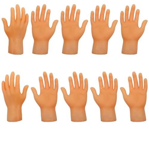 10 Stück Tiny Hands, Mini-Handpuppen für die Hände, links, rechts, kleine Finger, Fingerpuppen aus Gummi, Streicheln, Spielzeug für Haustiere von VPB