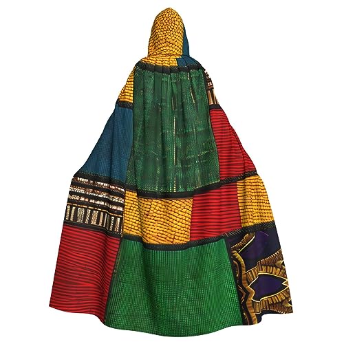 VPPUR Afrikanischer Stil, Patchwork-Druck, mit Kapuze, Anmut für Damen und Herren, Halloween, Cosplay, Karneval, Partys, Themenveranstaltungen von VPPUR