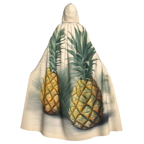 VPPUR Ananas-Druck mit Kapuze für Damen und Herren, Halloween, Cosplay, Karneval, Partys, Themenveranstaltungen von VPPUR