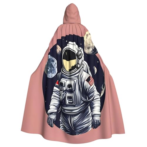 VPPUR Astronaut On The Moon 1 Print Hooded Grace Cloak For Women Men Halloween Cosplay Carnival Parties Themed Events von VPPUR