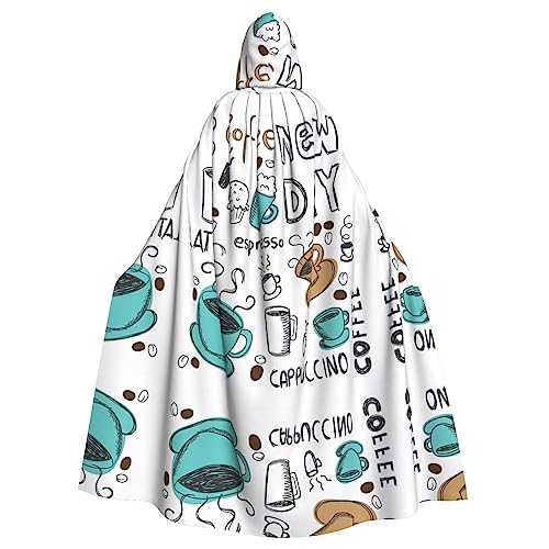 VPPUR Delicious Coffee Print Hooded Grace Cloak For Women Men Halloween Cosplay Carnival Parties Themed Events von VPPUR