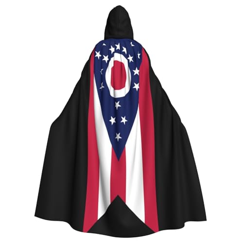 VPPUR Ohio Umhang mit Staatsflagge und Kapuze, Anmut für Damen und Herren, Halloween, Cosplay, Karneval, Partys, Themenveranstaltungen von VPPUR