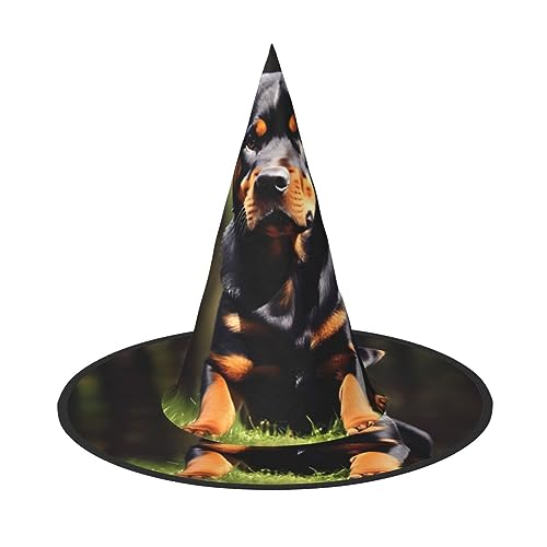 VPPUR Rottweiler Tapetendruck Zauberer Hut Erwachsene Karneval Halloween Hut Party Zubehör Mottopartys Cosplay von VPPUR