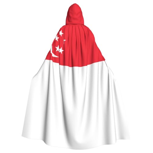 VPPUR Umhang mit Singapur-Flagge, mit Kapuze, Anmut für Damen und Herren, Halloween, Cosplay, Karneval, Partys, Themenveranstaltungen von VPPUR