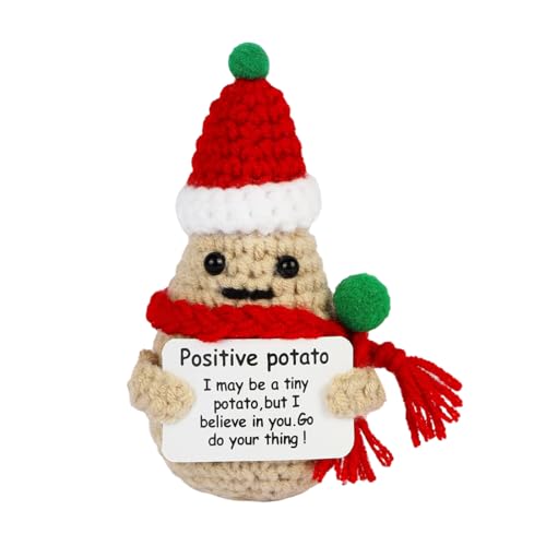 Pocket Hug Positive Kartoffel, 1PCs Positive Kartoffel mit Positiver Energiekarte, Kleine Umarmung Glücksbringer, Mutmacher Geschenk Abscheidgeschenk, Positive Potato Glücksbringer von VQEOEOT