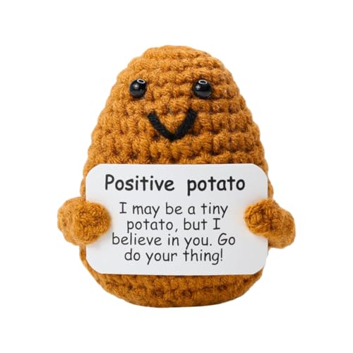 Positive Potato, Pocket Hug Positive Kartoffel, Kreative Strickwolle Kartoffel Puppe und Kleine Umarmung Glücksbringer, Kleine Geschenk Beste Freundin,Umarmung Pocket Hug Glücksbringer Prüfung von VQEOEOT