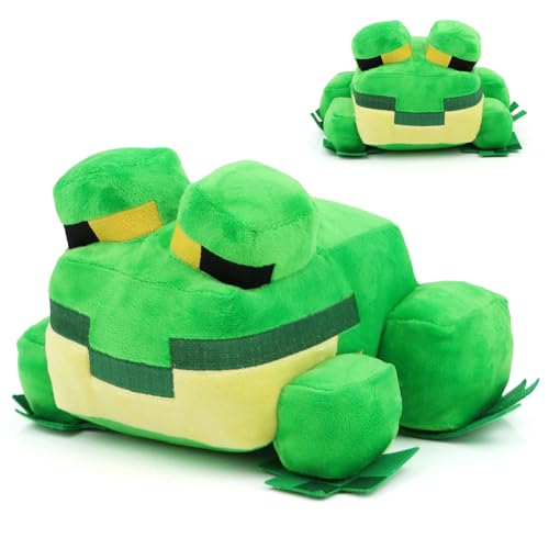 VRMSTOY Blockfrosch Plüschpuppe, 27cm Niedliche Pixel Plüschtiere, Frosch Cartoon Puppe Kreative Frosch Plüschtiere, Partydekorationen Stofftiere Haus Dekoration, Geeignet für Jungen und Mädchen von VRMSTOY