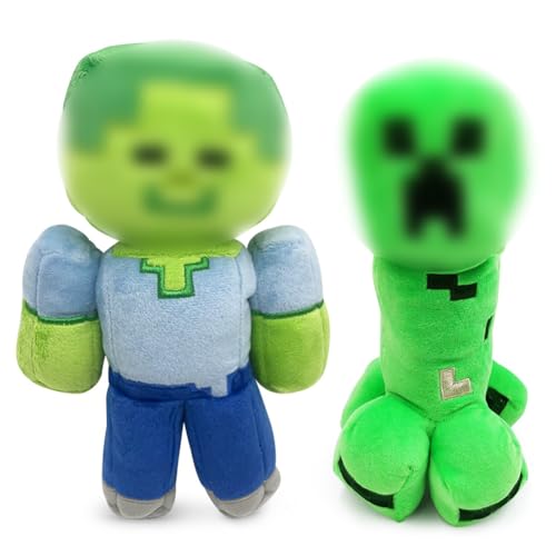 VRMSTOY Mineecraft Plüschtier, 2 Stücke Kuscheltier Plüschtier Plush, Lustiges Plüsch Kuschelig Ideal zum Sammeln Puppe Geschenk für Kinder Fans, KinderUrlaub Geschenke Freundin Festival von VRMSTOY