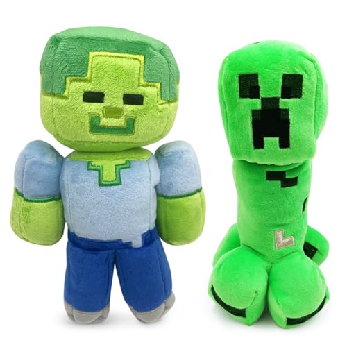 VRMSTOY Mineecraft Plüschtier, 2 Stücke Kuscheltier Plüschtier Plush, Lustiges Plüsch Kuschelig Ideal zum Sammeln Puppe Geschenk für Kinder Fans, KinderUrlaub Geschenke Freundin Festival von VRMSTOY