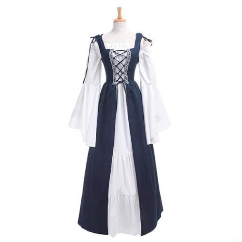 VRTYVEYBB Mittelalterliches Kostüm für Damen, mittelalterliches Renaissance-Kostüm, Over-Anzug, schulterfrei, langärmelig, Steam-Punk, Prinzessin, Cosplay, Kleid für Halloween, Gothic, Party, Urlaub von VRTYVEYBB