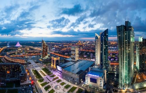 1000-teiliges Puzzle, Puzzle für Erwachsene und Jugendliche, Panorama-Puzzle, Kasachstan, Astana, 70 x 100 cm von VRYOP