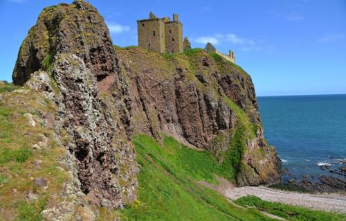 1000-teiliges Puzzle für Erwachsene, Puzzle 1000 Teile, Puzzle für Erwachsene, Geschenke, Meer, Burg, Küste, England, Dunnottar Castle, 70 x 100 cm von VRYOP