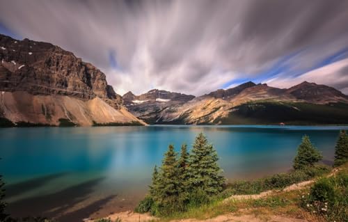 1000-teiliges Puzzle für Erwachsene und Kinder ab 10 Jahren, Berge, Felsen, Kanada, Alberta, Bow Lake, 38 x 26 cm von VRYOP