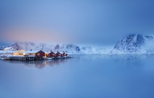 1000-teiliges Puzzle für Erwachsene und Kinder ab 12 Jahren, Meer, Berge, Dorf, Fjord, Lofoten-Inseln, Norwegisches Meer, Lofoten 70 x 100 cm von VRYOP