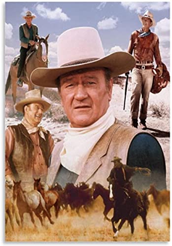 John Wayne Cowboyhut Poster Holzpuzzle 1000 Teile Erwachsenenspielzeug Dekompressionsspiel Me 38x26CM von VRYOP