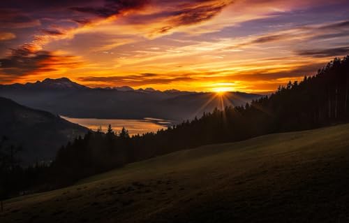 Personalisiertes Holzpuzzle 1000 Teile für Erwachsene vom Foto nach Maß – Gestalten Sie Ihre eigenen Bildgeschenke, Berge, 38 x 26 cm von VRYOP