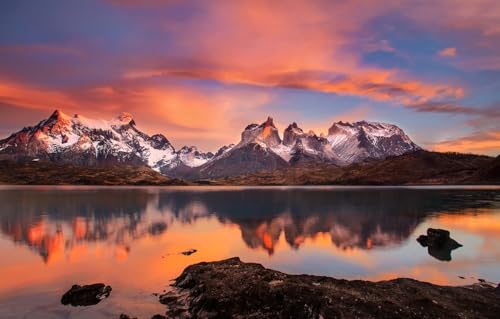 Personalisiertes Holzpuzzle 1000 Teile für Erwachsene vom Foto nach Maß – Gestalten Sie Ihre eigenen Bildgeschenke, Chile, Südamerika, Patagonien, Anden, 38 x 26 cm von VRYOP