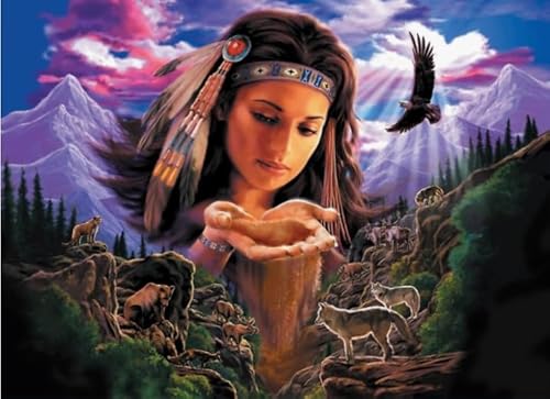 Puzzle 1000 Teile, Native Woman Art Poster, für Erwachsene, Lernspielzeug, Puzzles Qp44Ws, 70 x 50 cm von VRYOP