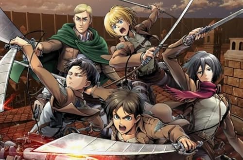 Puzzle 1000 Teile, japanischer Anime Eren.Jaeger, Wandkunst, Poster, Holz, Spielzeug für Erwachsene, Dekompressionsspiel, Xy126Qw, 38 x 26 cm von VRYOP