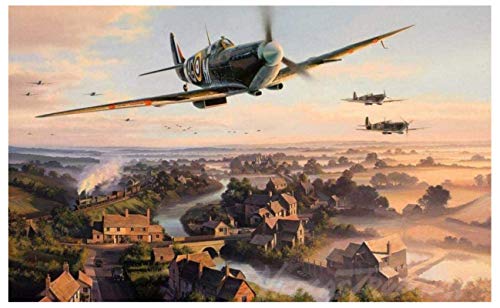 Puzzle 1000 Teile Holz Zusammenbauen Bild Militärflugzeug Poster Wwii Spiele für Erwachsene Lernspielzeug 38x26CM von VRYOP