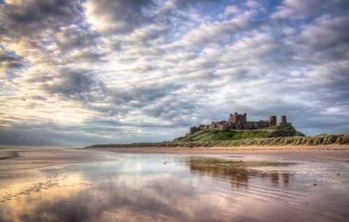 Puzzle für Erwachsene, 1000 Teile, Landschaft, Bamburgh Castle, Northumberland, 70 x 100 cm von VRYOP