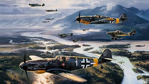 Puzzle für Erwachsene, 2000 Teile, Flugzeug, Bomber, Jagdflugzeug aus dem Zweiten Weltkrieg, Propellerflugzeug, das am Himmel patrouilliert, 70 x 100 cm von VRYOP