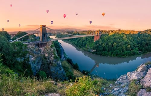 Puzzle für Erwachsene 1000 - Puzzle | Puzzle 1000 Teile für Erwachsene, Bäume, Heißluftballon, Felsen 38x26CM von VRYOP