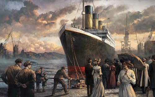 Puzzle für Erwachsene 1000 Stück Titanic Docked Vintage Art 70x50CM von VRYOP