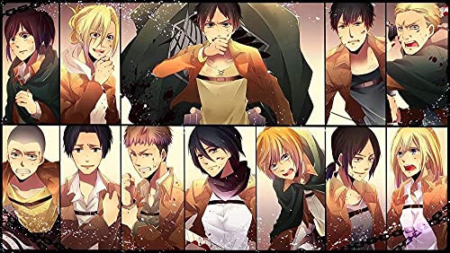 Puzzle für Erwachsene 1000 Teile Anime Attack On Titan Puzzles für Kinder Lernspielzeug Denkspiel Geschenk Teenager DIY Home Entertainment Spielzeug 52x38CM von VRYOP