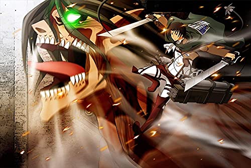 Puzzle für Erwachsene 1000 Teile Anime Attack On Titan Puzzles für Kinder Lernspielzeug Denkspiel Geschenk Teenager DIY Home Entertainment Spielzeug 70x50CM von VRYOP