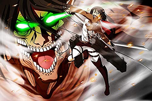 Puzzle für Erwachsene 1000 Teile Anime Attack On Titan Puzzles für Kinder Lernspielzeug Denkspiel Geschenk Teenager DIY Home Entertainment Spielzeug 70x50CM von VRYOP