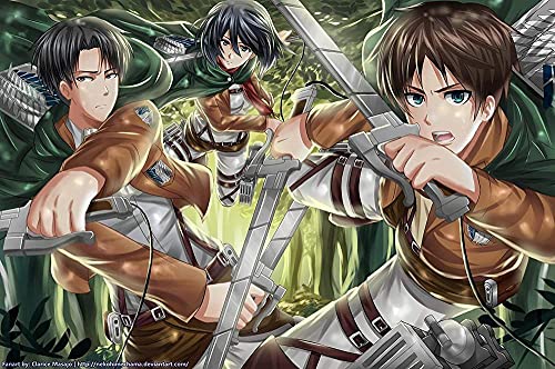 Puzzle für Erwachsene 1000 Teile Anime Attack On Titan Puzzles für Kinder Lernspielzeug Denkspiel Geschenk Teenager DIY Home Entertainment Spielzeug 70x50CM von VRYOP