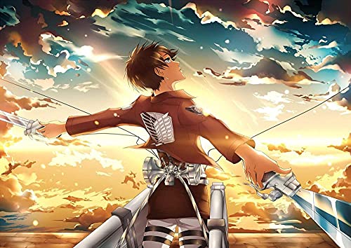 Puzzle für Erwachsene 1000 Teile Anime Attack On Titan Puzzles für Kinder Lernspielzeug Denkspiel Geschenk für Teenager DIY Home Entertainment Spielzeug 38x26CM von VRYOP