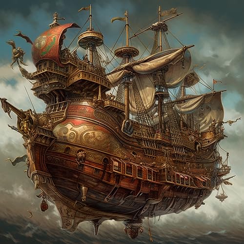 Puzzle für Erwachsene 1000 Teile EIN Steampunk Spanisches Galeone Piratenschiff 38x26CM von VRYOP