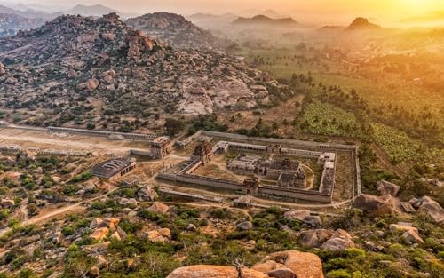 Puzzles 1000 Teile Achyutaraya Tempel Panorama Hampi Indien 38x26CM von VRYOP