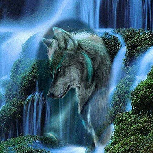 Wasserfall-Wolf-Puzzlespiele Puzzle 1000 Teile für Erwachsene, Spiele für Erwachsene, Jugendliche und Kinder, 70 x 50 cm von VRYOP