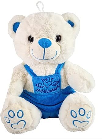 VRasehorn Schutzengel Bär ca. 20 cm Plüsch sitzend mit Flügeln- Schutzengelbär - Glücksbär Teddy -Teddybär Engel - Blau von VRasehorn