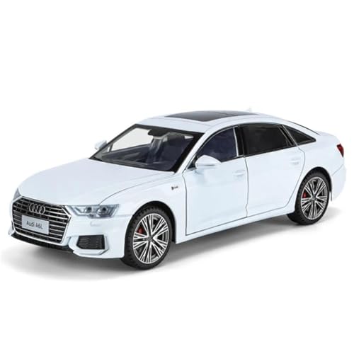 Modellauto im Maßstab 1/18 for Audi A6 Legierung Auto Modell druckguss Spielzeug Auto Metall Auto Modell Hohe Simulation Sound Und Licht Sammlung Fahrzeug Modell(White) von VSIKMEY