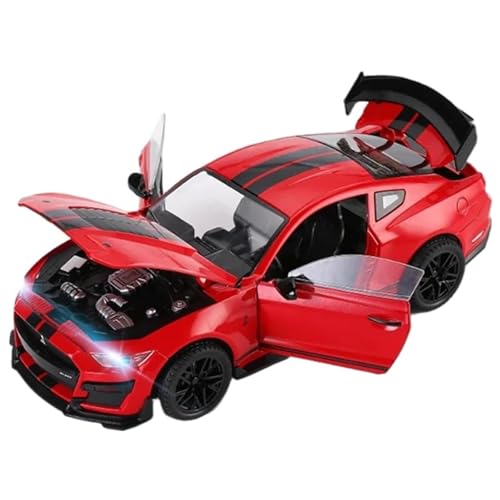 Modellauto im Maßstab 1/18 for Ford Mustang Shelby GT500 Legierung Sport Auto Modell Diecast Metall Spielzeug Racing Fahrzeug Modell Auto(Red) von VSIKMEY