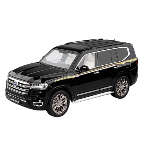 Modellauto im Maßstab 1/18 for Toyota Land Cruiser LC300 ZX Legierung Auto Modell Druckguss Metall Geländewagen Auto Modell Sound Und licht Spielzeug Auto Modell(Black) von VSIKMEY