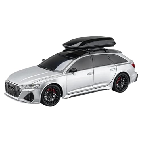 Modellauto im Maßstab 1/24 for Audi RS6 Avant Station Wagon Legierung Auto Modell druckguss Metall Spielzeug Auto Auto Modell Sound Und Licht Modell Spielzeug Auto(Silver) von VSIKMEY