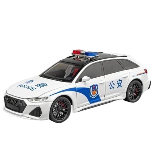 Modellauto im Maßstab 1/24 for Audi RS6 Station Wagon Legierung Auto Modell druckguss Metall Spielzeug Polizei Auto Auto Modell Simulation Sound Und licht Mini Auto Modell(White) von VSIKMEY