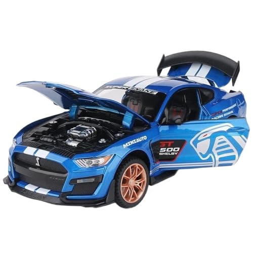 Modellauto im Maßstab 1/24 for Ford Mustang Shelby GT500 Legierung Sport Auto Modell druckguss Metall Spielzeug Auto Modell Simulation Miniatur Auto Modell(Blue) von VSIKMEY