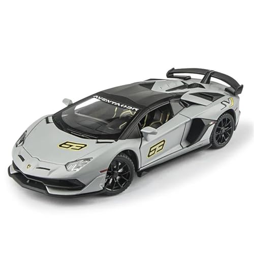 Modellauto im Maßstab 1/24 for Lamborghini SVJ 63 Legierung Racing Modell Hohe Simulation Druckguss Metall Spielzeug Auto Auto Modell Sound Und Licht Modell(White) von VSIKMEY