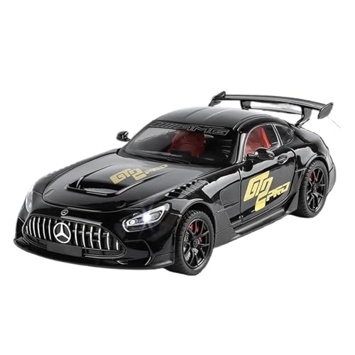 Modellauto im Maßstab 1/24 for Mercedes-Benz GT GTR Legierung Sportwagen Modell Guss Metall Rennfahrzeug Modell Hohe Simulation Sound und Licht Miniatur Spielzeugauto(Black) von VSIKMEY