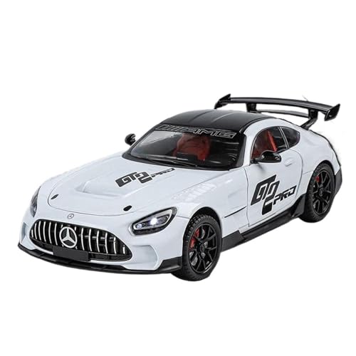 Modellauto im Maßstab 1/24 for Mercedes-Benz GT GTR Legierung Sportwagen Modell Guss Metall Rennfahrzeug Modell Hohe Simulation Sound und Licht Miniatur Spielzeugauto(White) von VSIKMEY