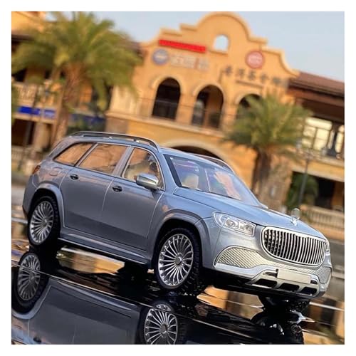 Modellauto im Maßstab 1/24 for Mercedes-Benz Maybach GLS-Klasse GLS600 Legierung Auto Modell Druckguss Metall Spielzeug Auto Modell Sammlung Sound Und Licht Fertig Fahrzeug(Silver) von VSIKMEY