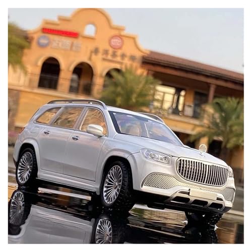 Modellauto im Maßstab 1/24 for Mercedes-Benz Maybach GLS-Klasse GLS600 Legierung Auto Modell Druckguss Metall Spielzeug Auto Modell Sammlung Sound Und Licht Fertig Fahrzeug(White) von VSIKMEY