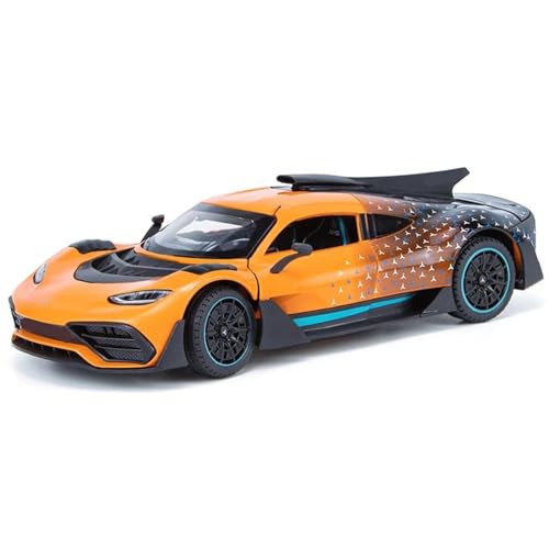 Modellauto im Maßstab 1/24 for Mercedes Benz Sportwagen Legierung Sportwagen Modell Druckguss Metall Fahrzeug Auto Modell Sound und Licht Simulation Sammlung Mini Auto Spielzeugauto(Orange) von VSIKMEY